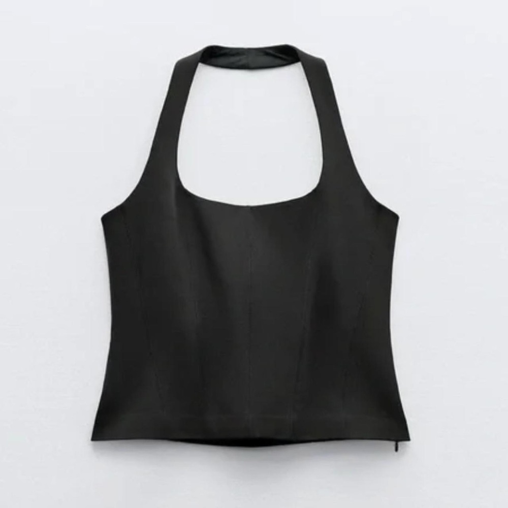 Zara Black Corset Halter Top